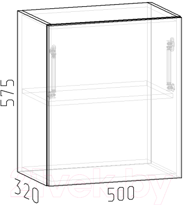 Шкаф навесной для кухни Интермебель Микс Топ ШН 575-8-500 50см (белый премиум)