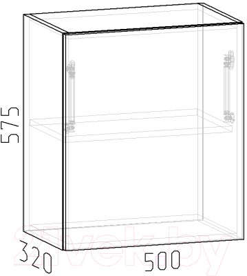 Купить Шкаф навесной для кухни Интермебель Микс Топ ШН 575-8-500 50см  