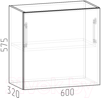 Шкаф навесной для кухни Интермебель Микс Топ ШН 575-8-600 60см (белый премиум)