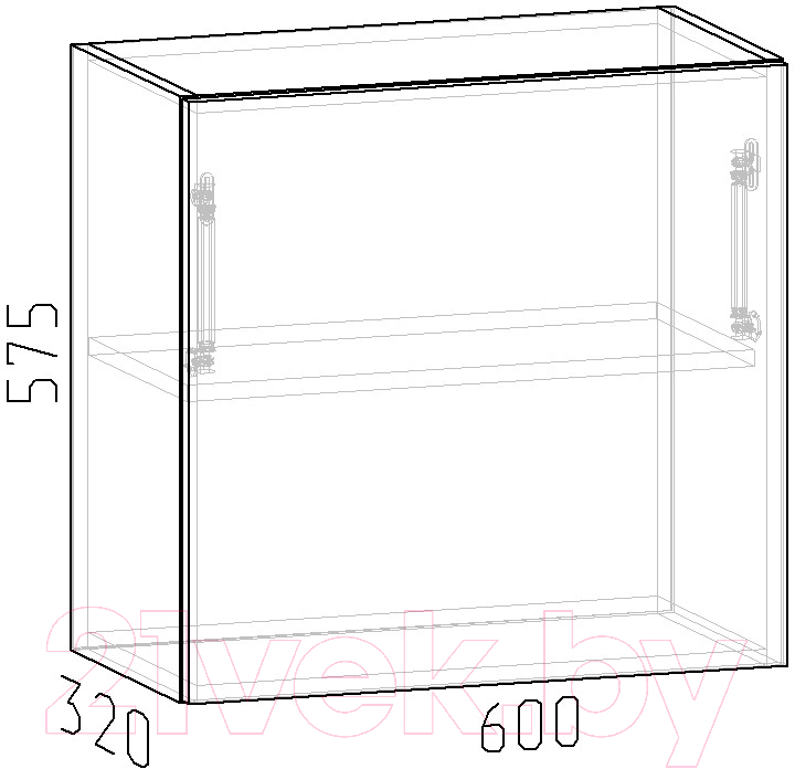 Шкаф навесной для кухни Интермебель Микс Топ ШН 575-8-600 60см
