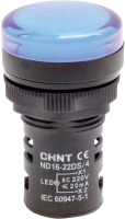 Лампа сигнальная Chint ND16-22DS/4 AC 230В (R) / 593152 (синий) - 