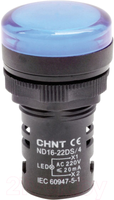 Лампа сигнальная Chint ND16-22DS/4 AC 230В (R) / 593152 (синий)