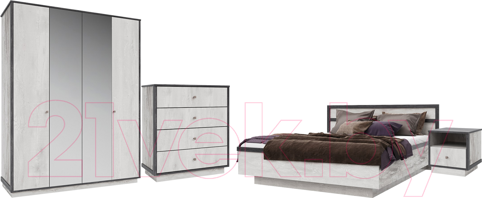 Комплект мебели для спальни Мебель-КМК Тиффани 0916