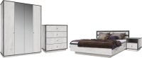 Комплект мебели для спальни Мебель-КМК Тиффани 0916 (бетон пайн светлый/дуб шато) - 