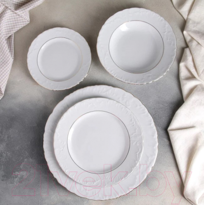 Набор столовой посуды Cmielow i Chodziez Rococo / 3604-1026035 (золотая линия)