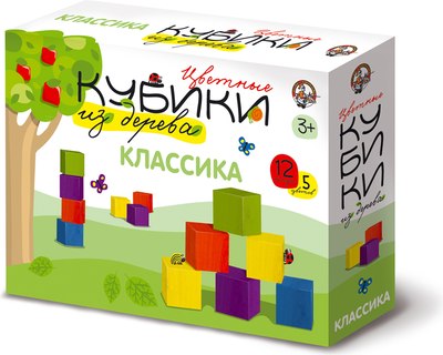 

Развивающая игра, Кубики деревянные. Классика / 01587