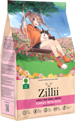 Сухой корм для собак Zillii Adult Dog Small Breed индейка с уткой / 5658023 (15кг)