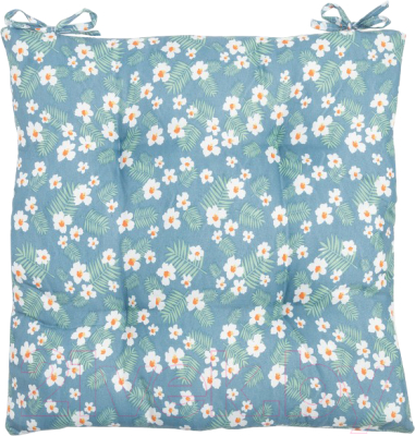 Подушка на стул Этель Райские цветы / 7810967 (40x40, синий)