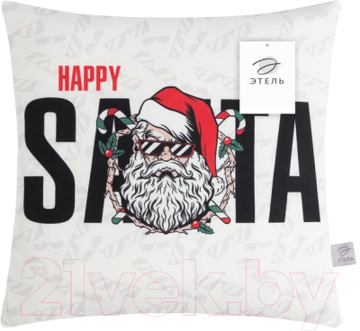 Плед-подушка Этель Happy Santa / 9101218 (40x40)