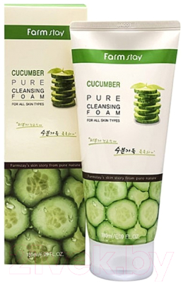 Пенка для умывания FarmStay Cucumber Pure Cleansing Foam С экстрактом огурца (180мл)