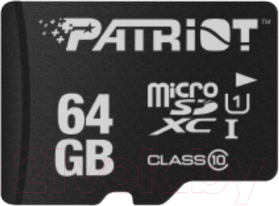 Карта памяти Patriot MicroSDXC 64GB LX Series UHS-I Class 10 (PSF64GMDC10)