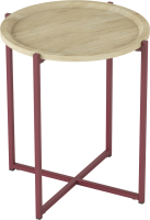 Журнальный столик Калифорния мебель Бьерн (дуб санремо/бордовый) - 