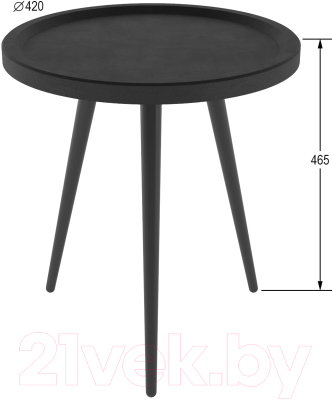 Журнальный столик Калифорния мебель Батл (черный лофт/черный)
