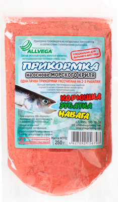 Прикормка рыболовная Allvega На основе морского криля / GBFE250 (250г, корюшка/зубатка/навага) - 