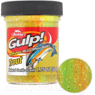 Прикормка рыболовная Berkley Fishing Gulp! Dough Natural Scent Garlic-Rainbow Candy / 1203182 (50г)