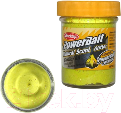 Прикормка рыболовная Berkley Fishing PowerBait Natural Scent Garlic Sunshine Yellow / 1290577 (50г)