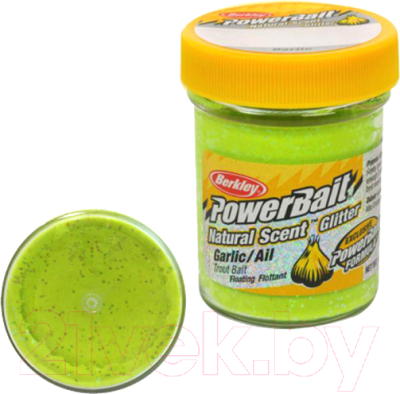 Прикормка рыболовная Berkley Fishing PowerBait Natural Scent Garlic Spring Green / 1290575 (50г)