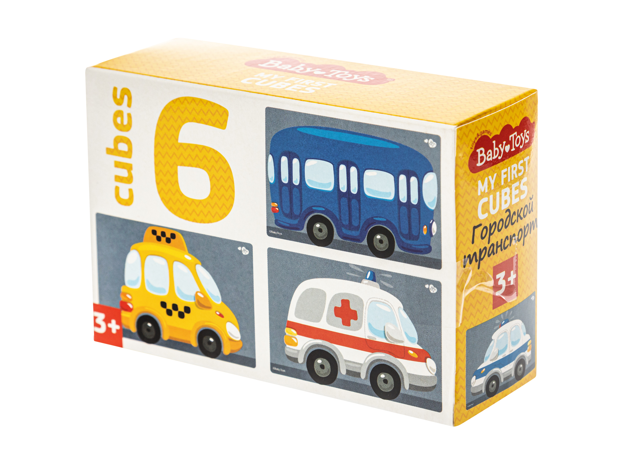 Развивающий игровой набор Baby Toys Кубики Городской транспорт / 03547 — фото 2