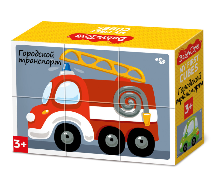 Развивающий игровой набор Baby Toys Кубики Городской транспорт / 03547 — фото 3