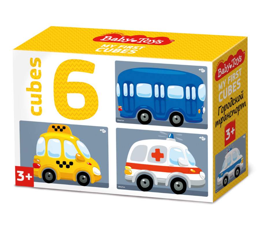 Развивающий игровой набор Baby Toys Кубики Городской транспорт / 03547