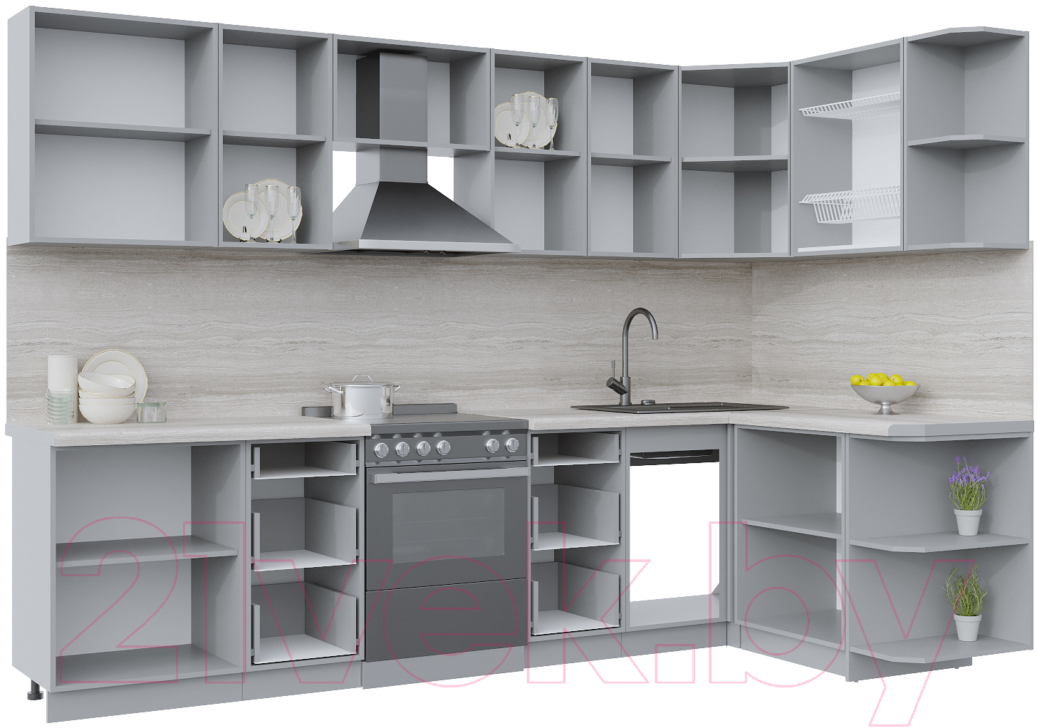 Готовая кухня Интерлиния Берес 1.5x3.0 правая