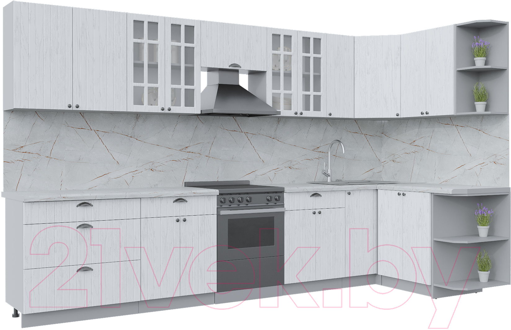 Готовая кухня Интерлиния Берес 1.5x3.5 правая