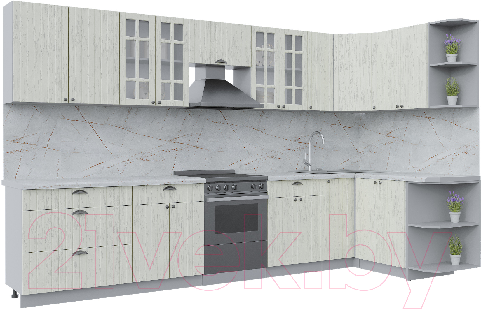 Готовая кухня Интерлиния Берес 1.5x3.5 правая