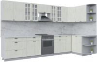 Кухонный гарнитур Интерлиния Берес 1.5x3.5 правая (дуб снежный/серый каспий) - 