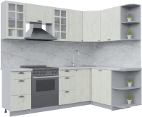 Кухонный гарнитур Интерлиния Берес 1.5x2.4 правая (дуб снежный/серый каспий) - 