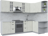 Кухонный гарнитур Интерлиния Берес 1.5x2.7 правая (дуб снежный/серый каспий) - 
