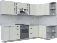 Кухонный гарнитур Интерлиния Берес 1.5x2.8 правая (дуб снежный/серый каспий) - 