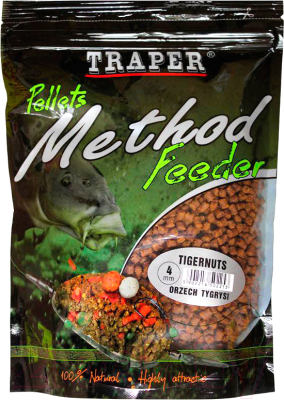 Прикормка рыболовная Traper Method Feeder Pellets / 04252 (500г, тигровый орех)