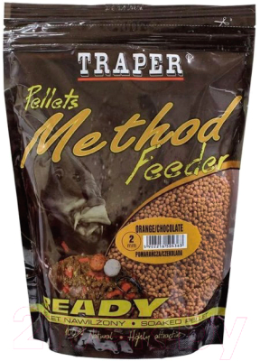 Прикормка рыболовная Traper Method Feeder Pellets Ready / 04327 (500г, апельсин/шоколад)