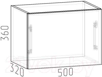Шкаф навесной для кухни Интермебель Микс Топ 360-1-500 50см (вудлайн кремовый)