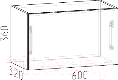 Шкаф навесной для кухни Интермебель Микс Топ 360-1-600 60см (сумеречный голубой)
