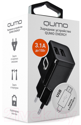 Зарядное устройство сетевое Qumo Energy Charger 0061 / Q23842 (черный)