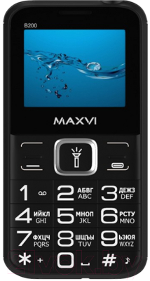 Мобильный телефон Maxvi B200 (черный+ЗУ)