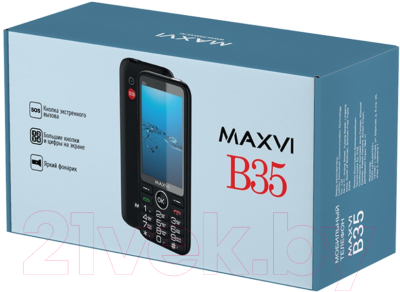 Мобильный телефон Maxvi B35 (черный+ЗУ)