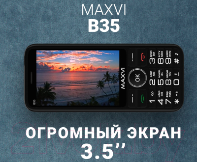 Мобильный телефон Maxvi B35 (синий+ЗУ)