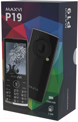 Мобильный телефон Maxvi P19 (черный+ЗУ)