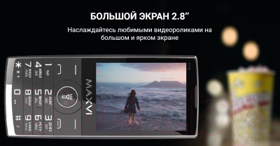 Мобильный телефон Maxvi P19 (черный+ЗУ)