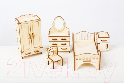 Комплект аксессуаров для кукольного домика Большой слон Спальня. Волшебный 3D-город / М-001