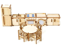 Комплект аксессуаров для кукольного домика Большой слон Кухня. Волшебный 3D-город / М-003 - 