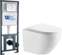 

Унитаз подвесной с инсталляцией WeltWasser, Marberg 410+Merzbach 004 GL-WT+MAR410 RD