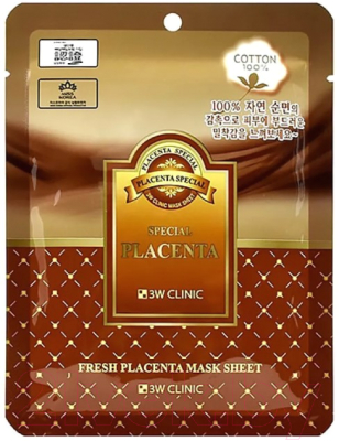 Изображение товара Маска для лица тканевая 3W Clinic Fresh Placenta Mask Sheet (23мл)