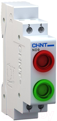 Лампа сигнальная Chint ND9-2/gr / 594138 (зеленый/красный)