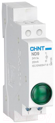 Лампа сигнальная Chint ND9-1/g / 594108 (зеленый)
