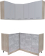 Готовая кухня Интерлиния Мила Лайт 1.2x1.5 без столешницы (серебристый/бетон) - 