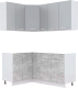 Готовая кухня Интерлиния Мила Лайт 1.2x1.7 без столешницы (серебристый/бетон) - 