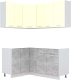 Готовая кухня Интерлиния Мила Лайт 1.2x1.7 без столешницы (ваниль/бетон) - 